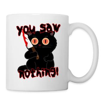 Halloween chat effrayant tu n’as rien vu chat noir - Mug blanc - blanc - Droite