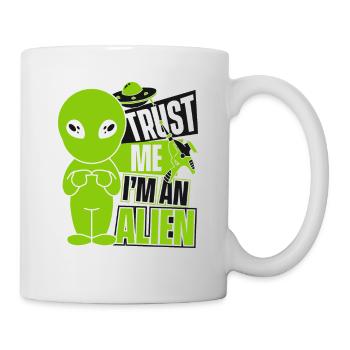 Croyez-moi, je suis une conspiration extraterrestre d’ovnis - Mug blanc - blanc - Droite