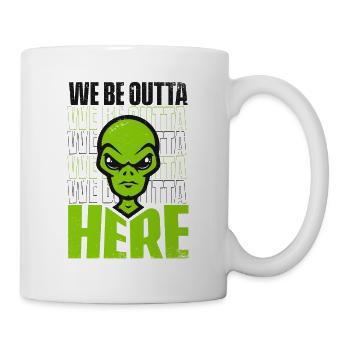 Nous sommes ici Conspiration extraterrestre OVNI - Mug blanc - blanc - Droite