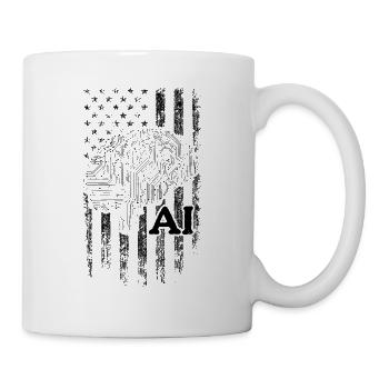 AI US Flag Artificial Intelligence Technology - Tasse - Weiß - Rechts