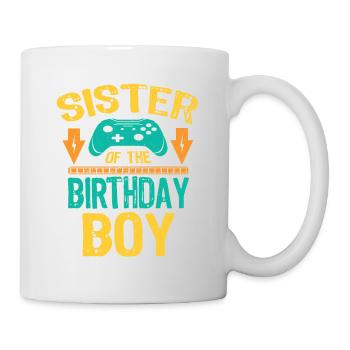 Sis Sister Of the Birthday Boy Gaming Gift Idea - Mug - white - Right