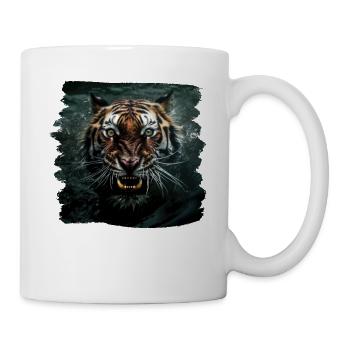 Tiger Illustration realistic Tiger - Tasse - Weiß - Rechts