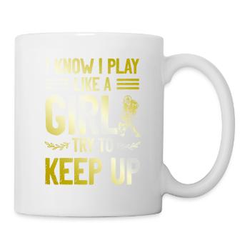 Fille de hockey sur gazon - Mug blanc - blanc - Droite