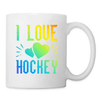 Ich liebe Hockey - Tasse - Weiß - Rechts