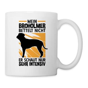 Mein Broholmer bettelt nicht Dänische Dogge - Tasse - Weiß - Rechts