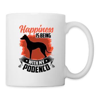 Podenco makes happy Spanish greyhound - Mug - white - Right