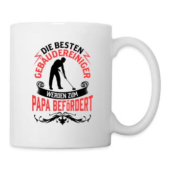Gebäudereiniger wird zum Papa Fensterputzer - Tasse - Weiß - Rechts