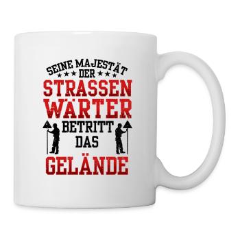 Straßenwärter betritt das Gelände Straßenbauer - Tasse - Weiß - Rechts