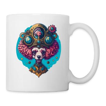 Funny Steampunk Poodle Vintage Dog Design - Mug - white - Right