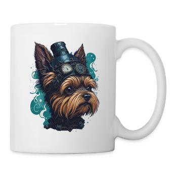 Steampunk Yorkshire Terrier vintage retro dog - Mug - white - Right
