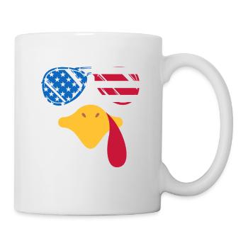 Cool Turkey Face Sunglasses American - Mug - white - Right