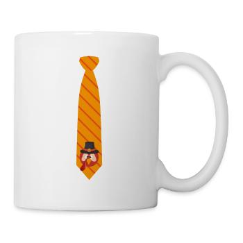 Funny Thanksgiving Day Tie Turkey Love - Mug - white - Right