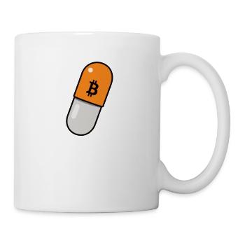 Orange Pill - Bitcoin, Bitcoiner Geschenkidee - Tasse - Weiß - Rechts