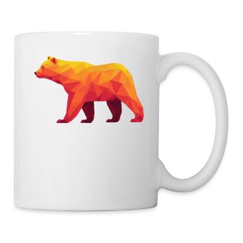 Geometrische Grizzly-Kunst in warmen Tönungen - Tasse - Weiß - Rechts