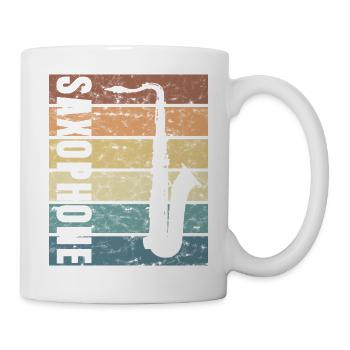 Jazz Saxophone Musician Woodwind Instrument - Mug - white - Right