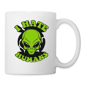 I Hate Humans Conspiracy Außerirdischer Ufo Alien - Mug - white - Right