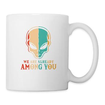 Nous sommes déjà parmi vous conspiration ufo - Mug blanc - blanc - Droite