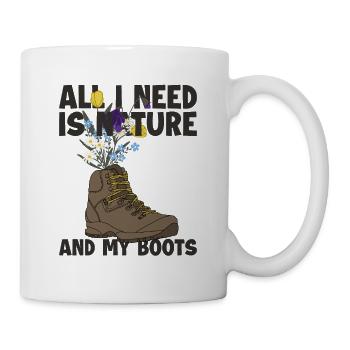 La nature et mes bottes Randonnée Trekking Randonnée en montagne - Mug blanc - blanc - Droite