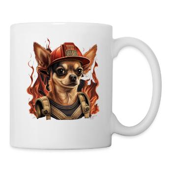 Chihuahua - Feuerwehrmann Feuerwehr Hund Männer - Tasse - Weiß - Rechts