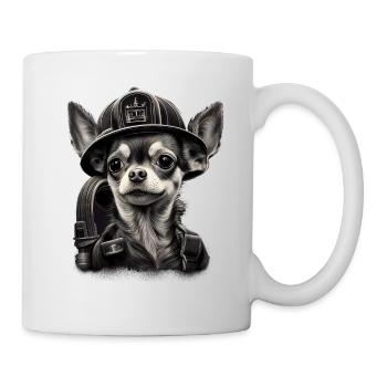 Chihuahua - Feuerwehrmann Feuerwehr Hund Männer - Tasse - Weiß - Rechts