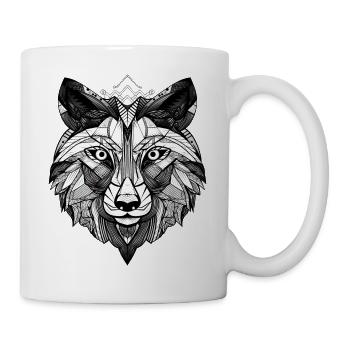 Wolf Geometrisch - Tasse - Weiß - Rechts
