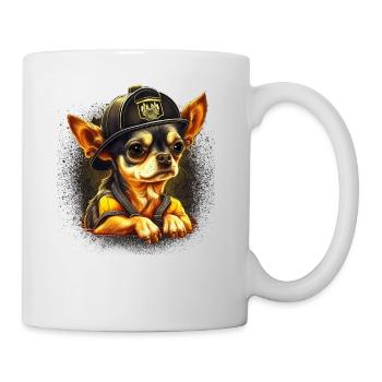 Chihuahua - Feuerwehrmann Feuerwehr Hund Männer - Tasse - Weiß - Rechts