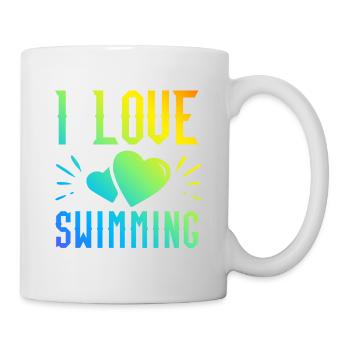 Ich liebe Schwimmen - Tasse - Weiß - Rechts
