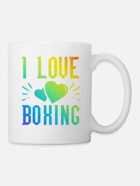 Ich liebe Boxen - Tasse - Weiß