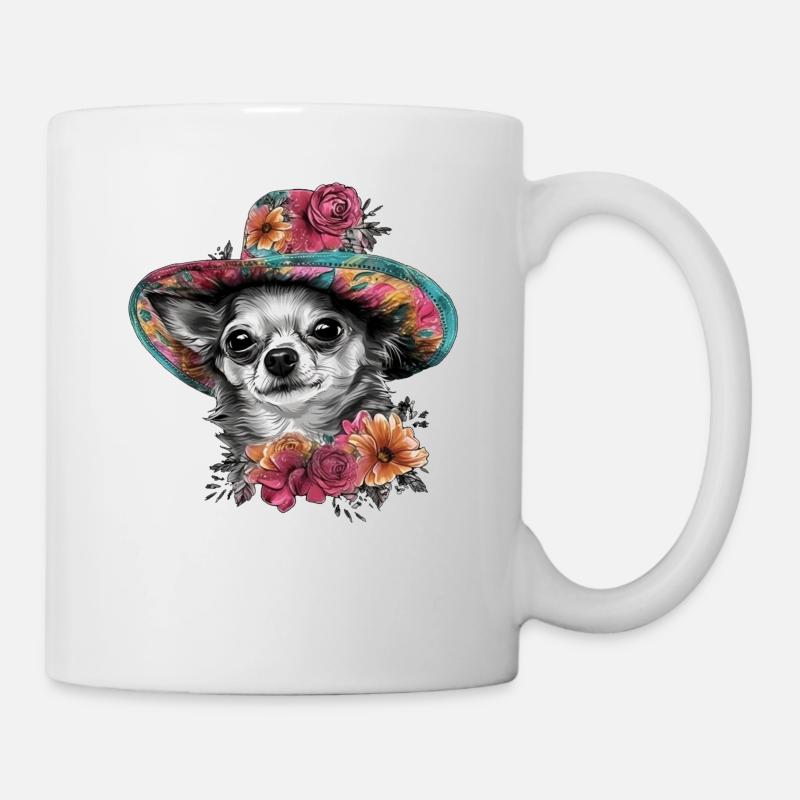 Chihuahua - Dame Anglaise Robe Chien - Mug blanc - blanc