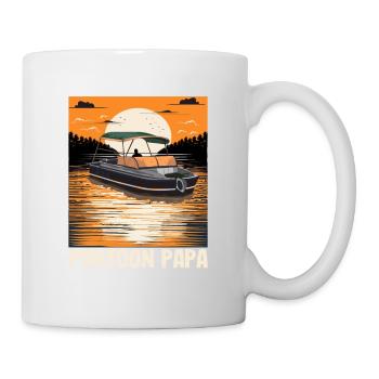 Pontoon Papa Father's Day Motorboating Pontooning - Tasse - Weiß - Rechts