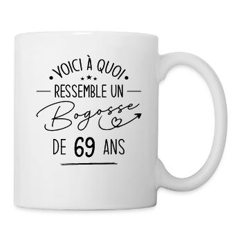 Bogosse 69 ans Cadeau Humour Anniversaire 69 ans - Mug blanc - blanc - Droite