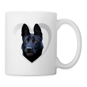Dog Lovers - Dogs Heart Black Shepherd - Mug - white - Right