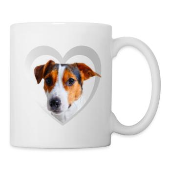 Hundeliebhaber - Hunde Herz Parson Russel Terrier - Tasse - Weiß - Rechts