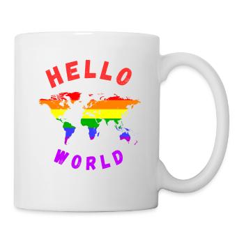 Human Rights Hello World Gifts for LGBT - Mug - white - Right