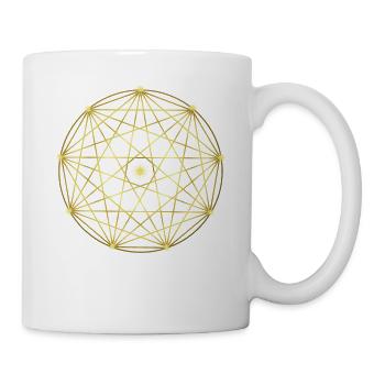 Grafik mit Sterne - Geometrie - abstraktes Design - Tasse - Weiß - Rechts