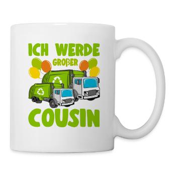 Ich Werde Großer Cousin Müllabfuhr bald Cousin - Tasse - Weiß - Rechts