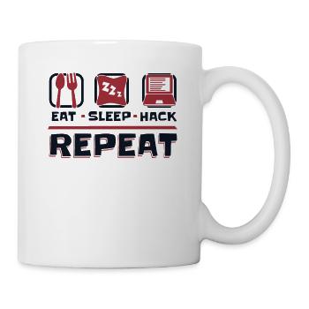 Manger Sleep Hack Répéter l’hameçonnage d’ingénierie sociale - Mug blanc - blanc - Droite
