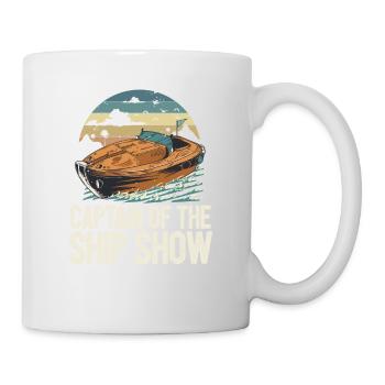Capitaine Du Navire Salon De La Nautisme Jeu De Mots Bateau À Moteur - Mug blanc - blanc - Droite