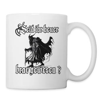 Gruseliges Krampus T-Shirt Böser Weihnachtsmann - Tasse - Weiß - Rechts