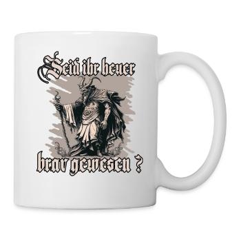 Traditionelles Krampus T-Shirt für Weihnachten - Tasse - Weiß - Rechts