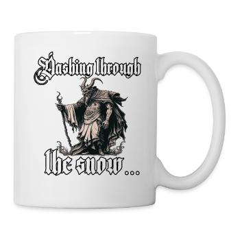 Krampus T-Shirt Der furchterregende Weihnachtsmann - Tasse - Weiß - Rechts