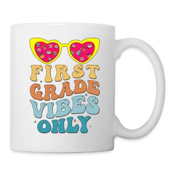 First Grade Vibes seulement pour les filles groovy sur le dos - Mug blanc - blanc - Droite