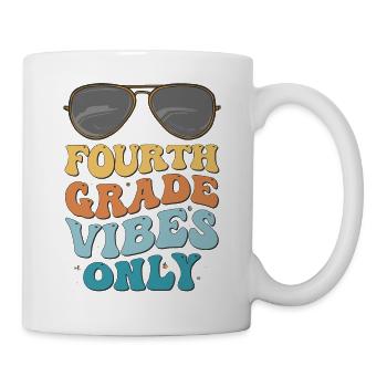Fourth Grade Vibes Only 1st Grade Groovy Kids - Mug - white - Right
