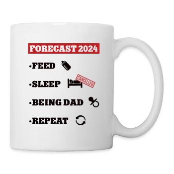 Vorhersage 2024 Papa Werden Vater Dad Baby Kommt - Tasse - Weiß - Rechts