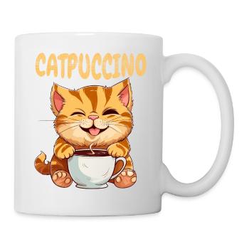 Cappuccino Katze - Tasse - Weiß - Rechts