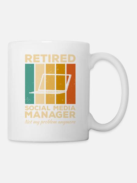 Vintage Social-Media-Manager im Ruhestand nicht mein - Tasse - Weiß