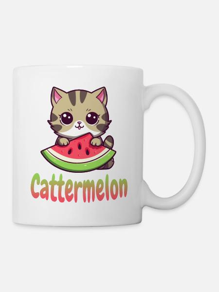 Cat with melon - Mug - white
