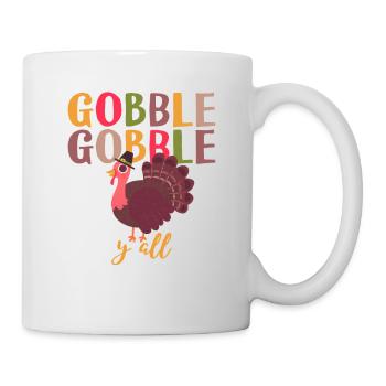 Gobble Gobble Yall Mignon Happy Turkey Day Drôle - Mug blanc - blanc - Droite