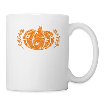 Pumpkin Lace Halloween Fall Thanksgiving Day - Mug - white - Right