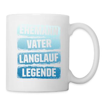Ehemann Vater Langlauf Legende Skilangläufer Skate - Tasse - Weiß - Rechts